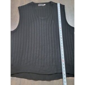 Comfort Knits Mens XXL Black Ribbed V-Neck Sweater Vest Made in USA Acrylic